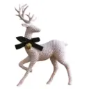 Rattan Resin Reindeer White Large 10in