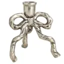 Silver Bow Taper Candle Holder Large 5.5in
