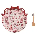 Toile Bow Cookie Plate Set 12in 2pc