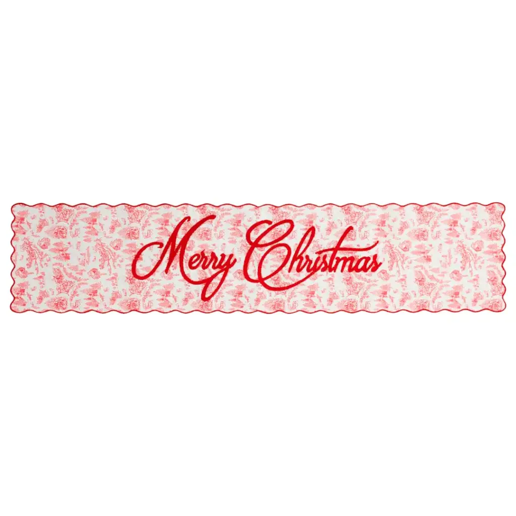 Toile Runner Merry Christmas Red 16x72in