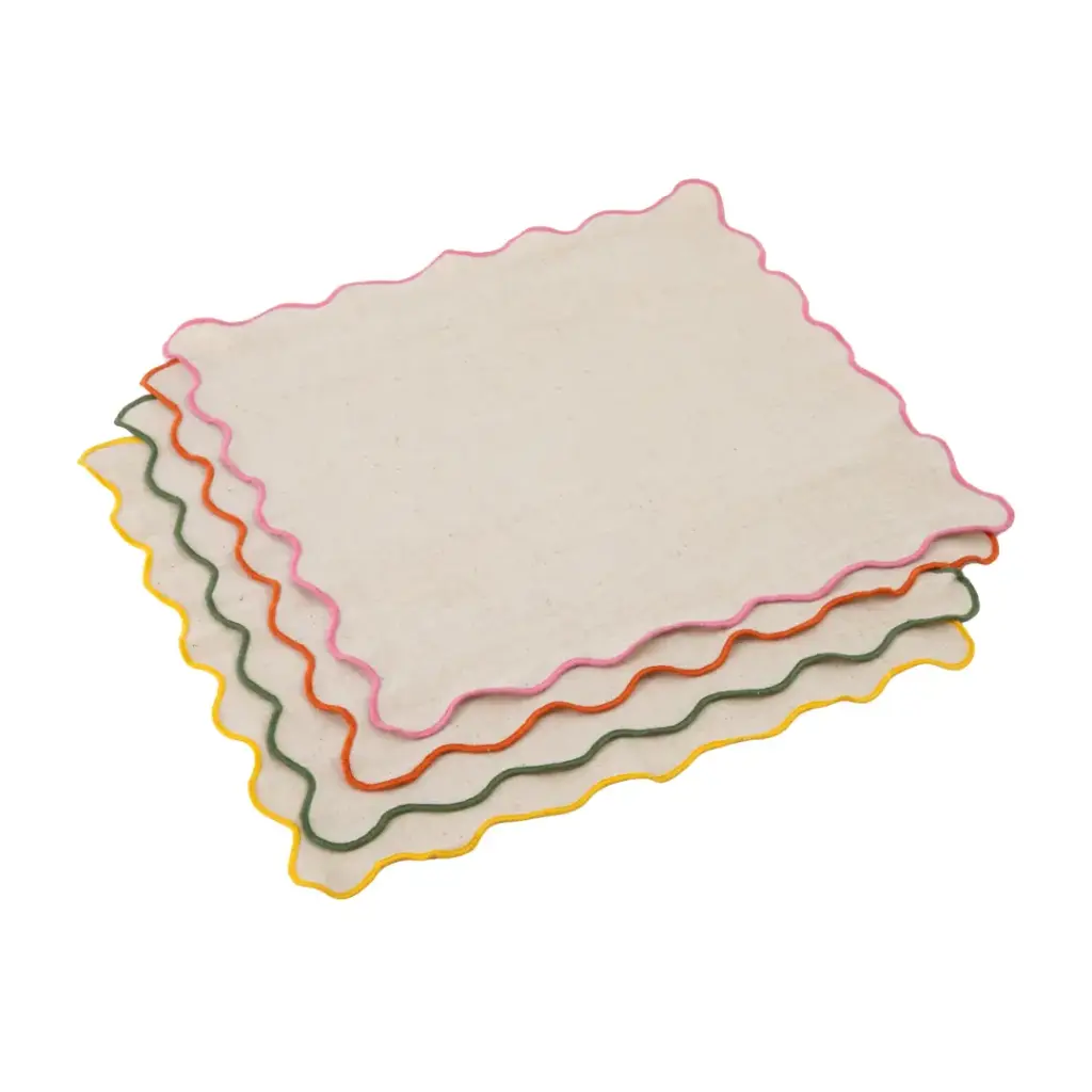 Jamie Oliver Scalloped Cotton Napkin Set 4pc