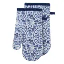 Medallion Oven Mitt Set Blue 2pc