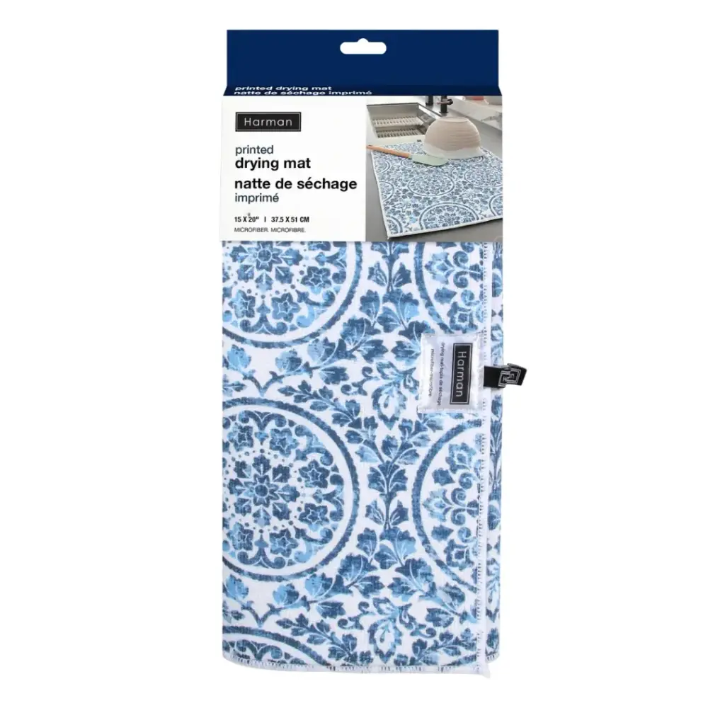 Medallion Drying Mat Blue