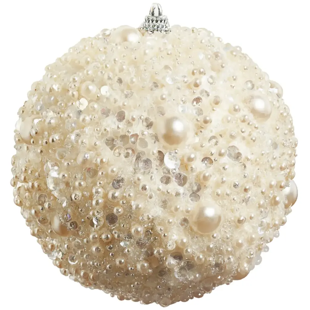 Pearl Embellished Ball Ornament 5in