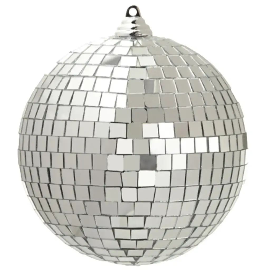 Disco Ball Ornament Silver 6in