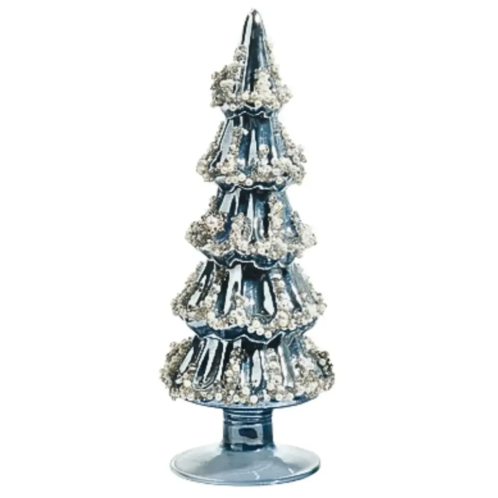 Embellished Pearlized Tree Blue 10in