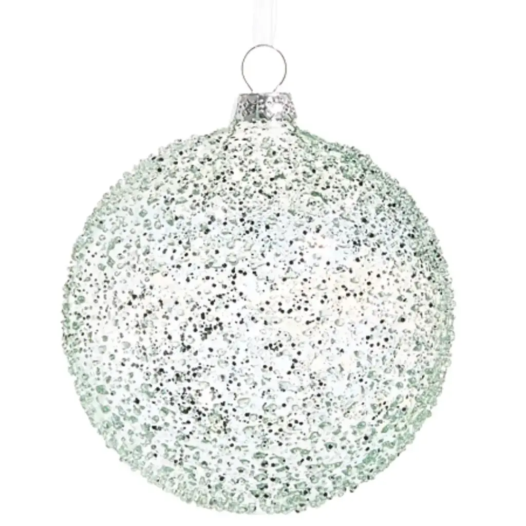 Textured Ball Ornament Blue 4in