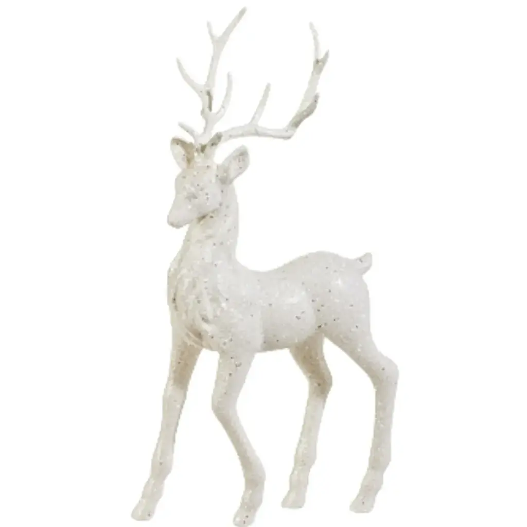 Glitter Deer White 15in