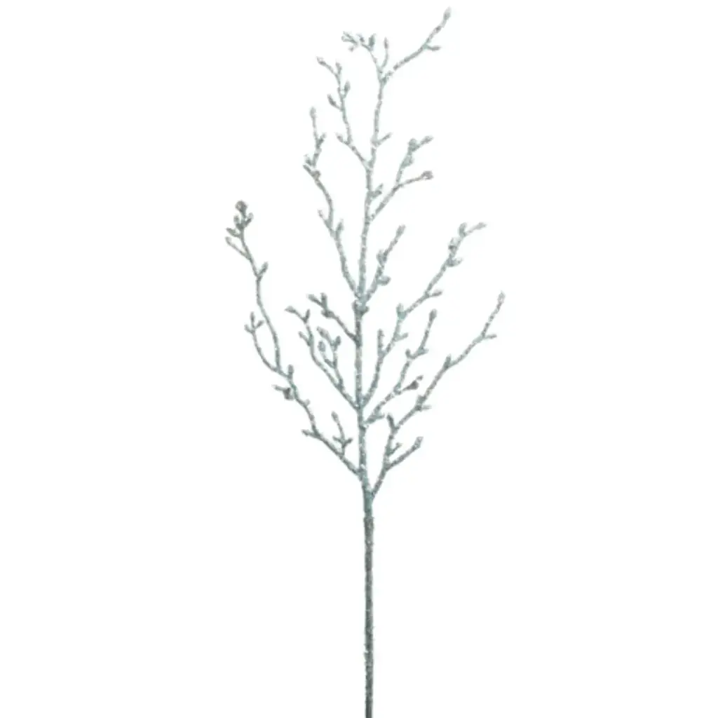 Coral Glittered Branch Blue 28in