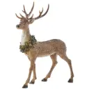Glittered Deer with Wreath 16in