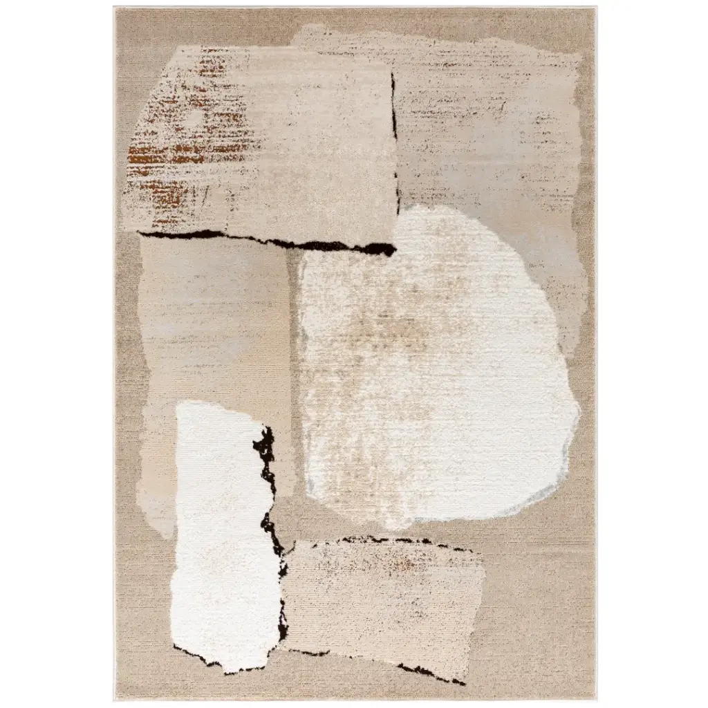Locke Beige Brown Abstract Rug 7.10×11.2ft