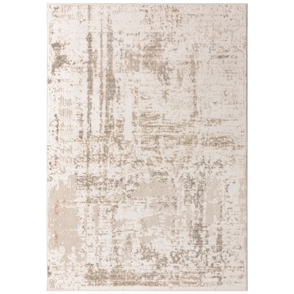 Grey Beige Abstract Rug 3×7ft