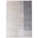 Luxe Beige Grey Squares Rug 5.3×7.7ft