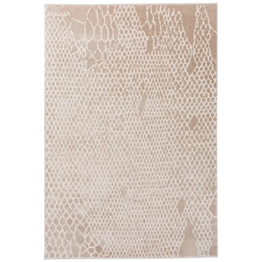 Panorama Netting Beige Ivory Rug 5.3×7.7ft