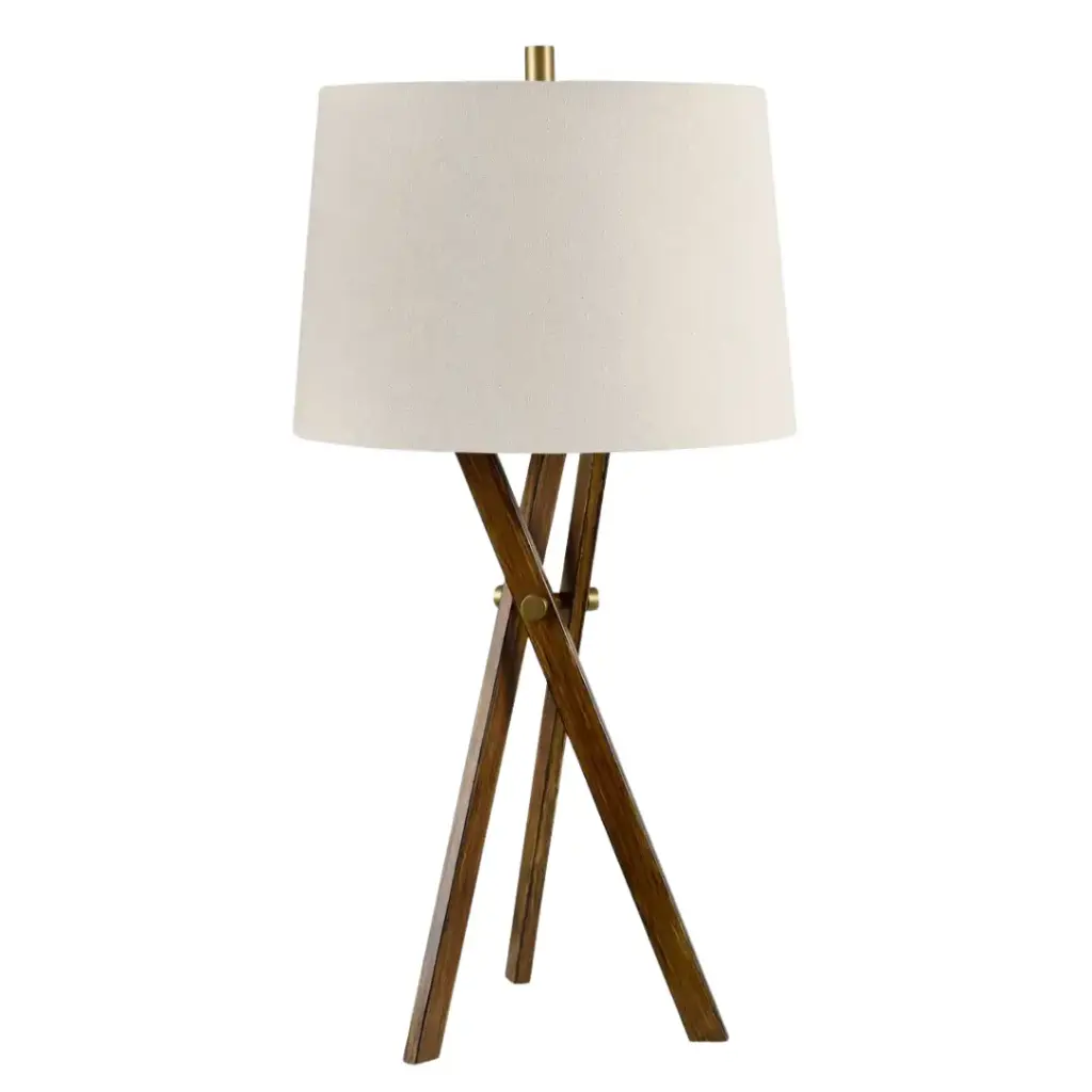 Hendrix Tripod Lamp with Brass Accents 31in