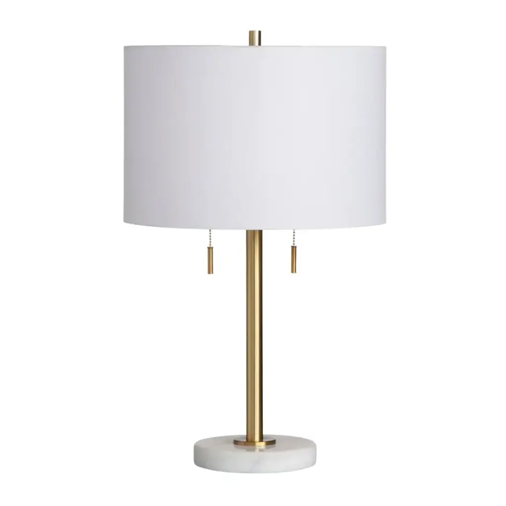 Brielle Brass & Marble Table Lamp 28in