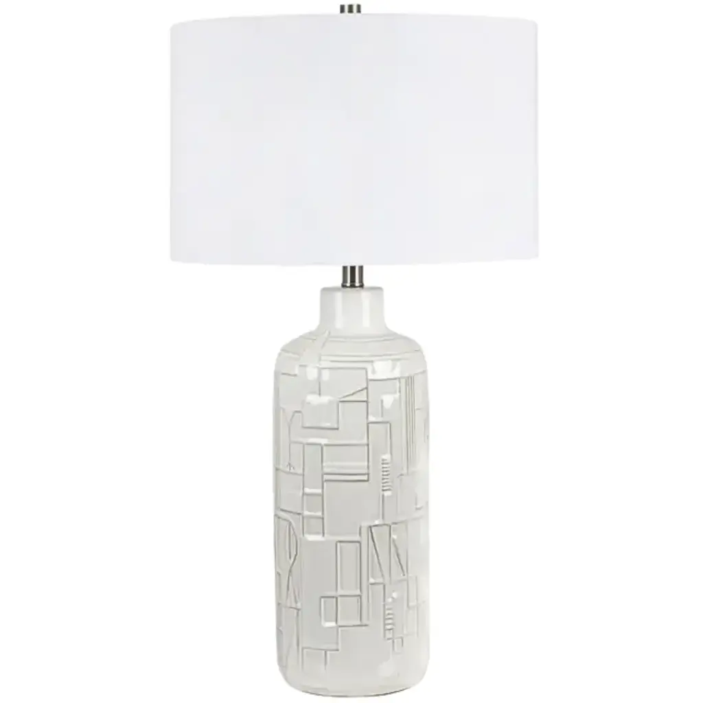 Warwick Geometric Pattern Ceramic Table Lamp 31in