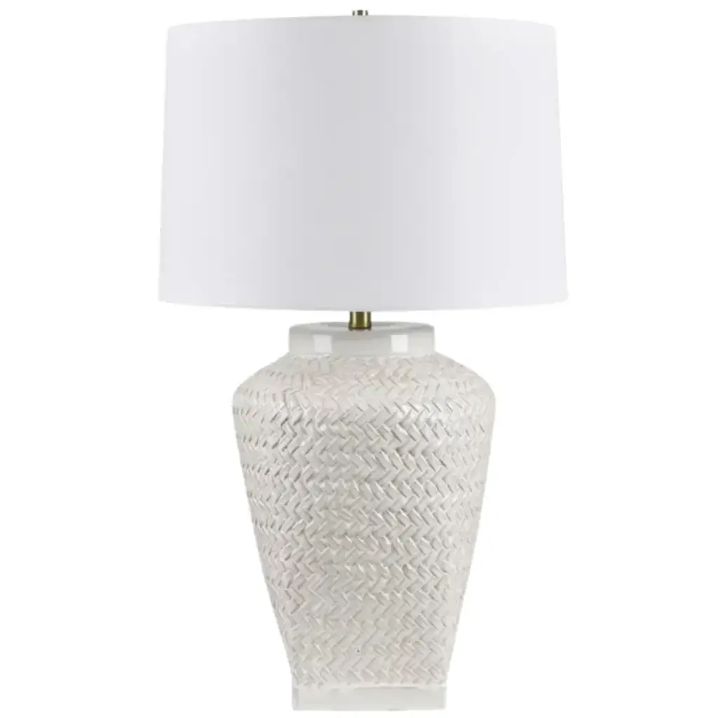 Marchand Ceramic Wicker Patterned Table Lamp 31in