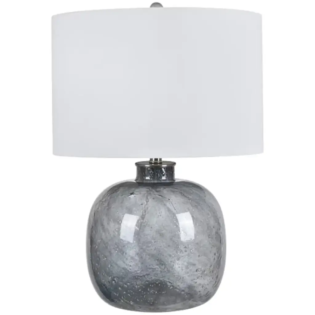 Ellis Smokey Grey Blown Glass Table Lamp 25.5in