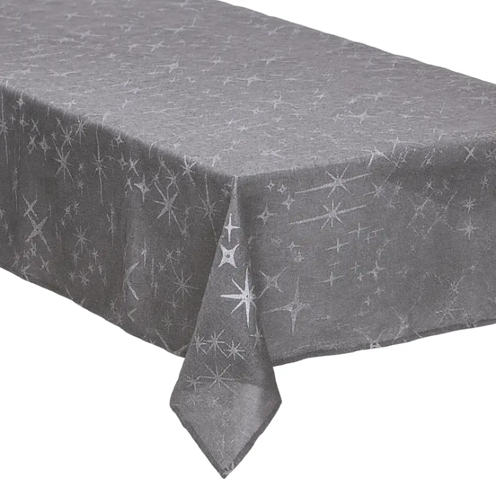 Star Canvas Tablecloth Gray 55x94in