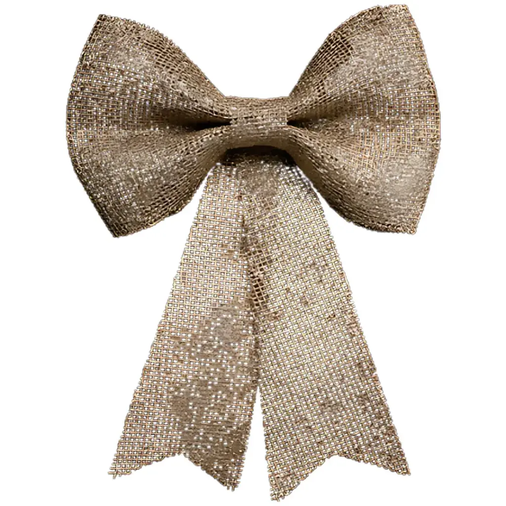 Sequin Decorative Bow Jute Gold 7x9in