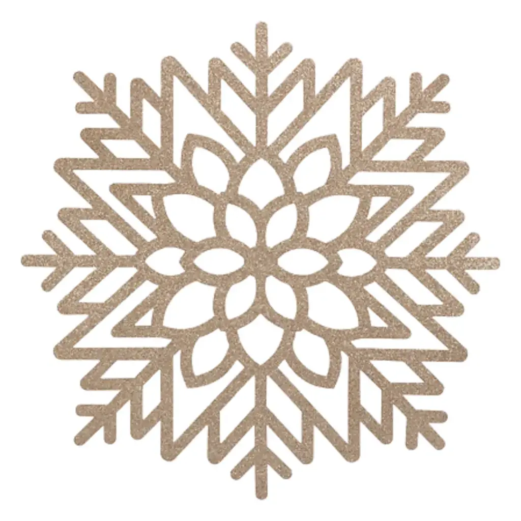 Glitter Snowflake Placemat Gold 17in