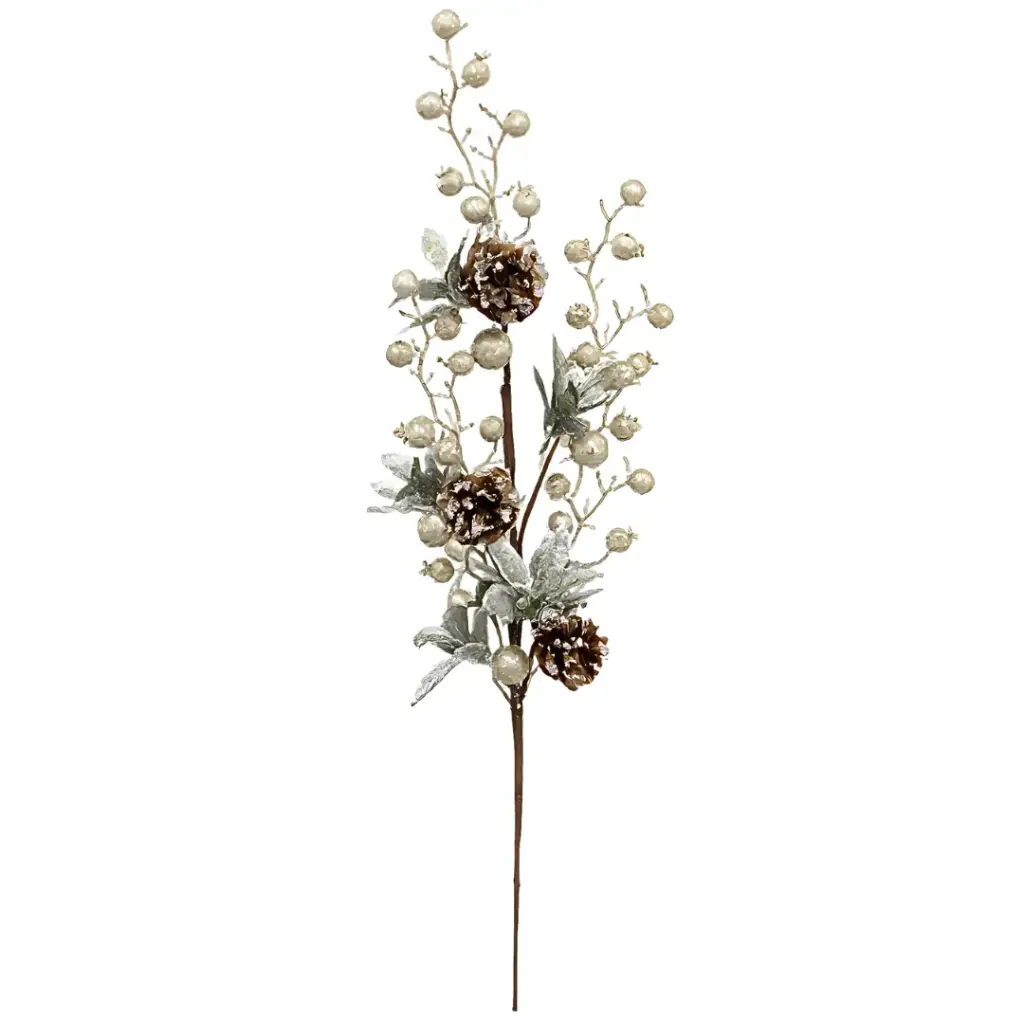 Pinecones & Beads Branch Gold 30in