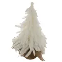 Pine Tree with Jute Base White 11in