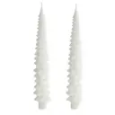 Pine Tree Taper Candles White 2pc