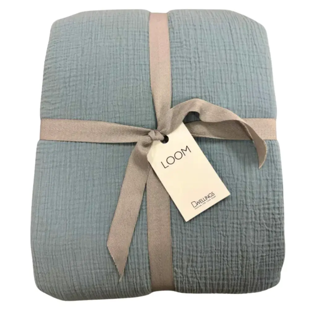 Loom Duvet Set Blue Queen 3pc