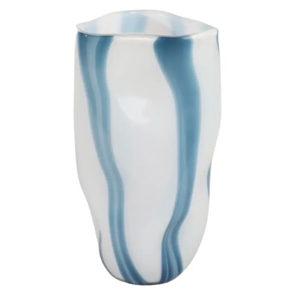 Beldan Glass Vase Blue 14in