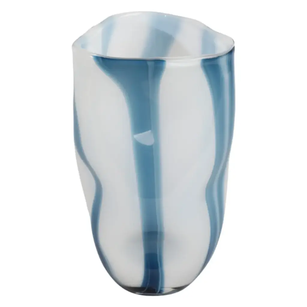 Beldan Glass Vase Blue 11in