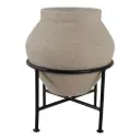 Terracotta Pot With Metal Stand 17x13in