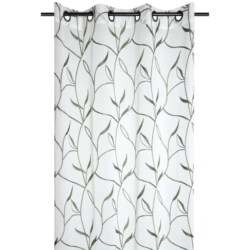 Acanthe Sheer Embroidered Panel Green 102in