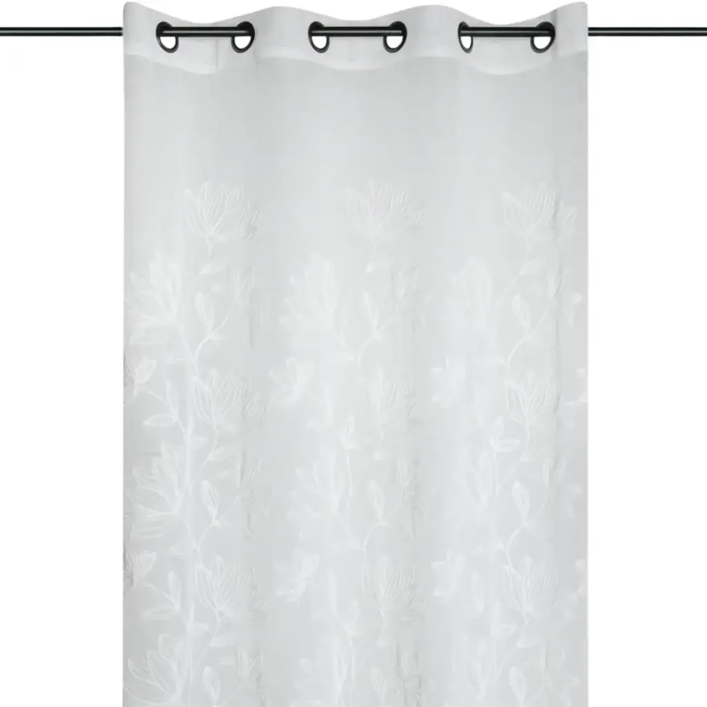 Bibury Sheer Embroidered Panel White 102in