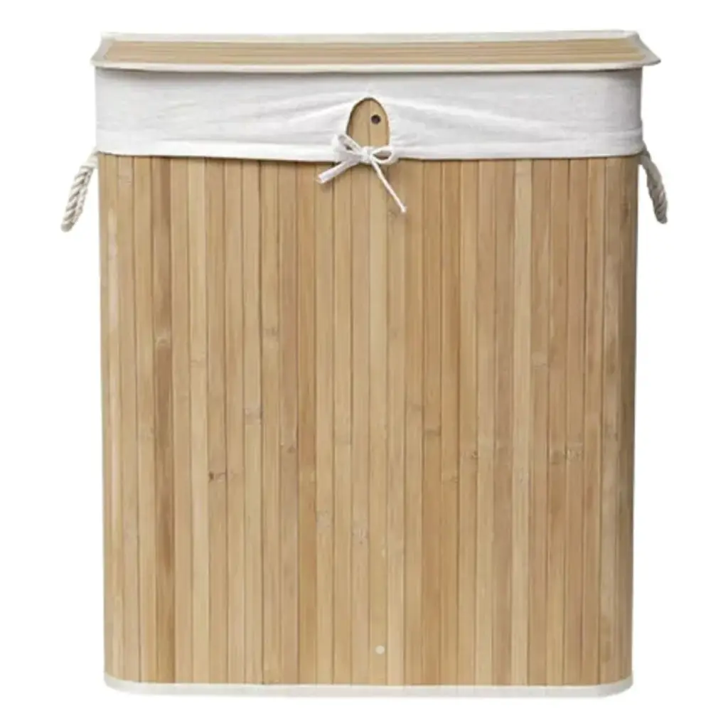 Bamboo Laundry Basket Double Natural 104 L
