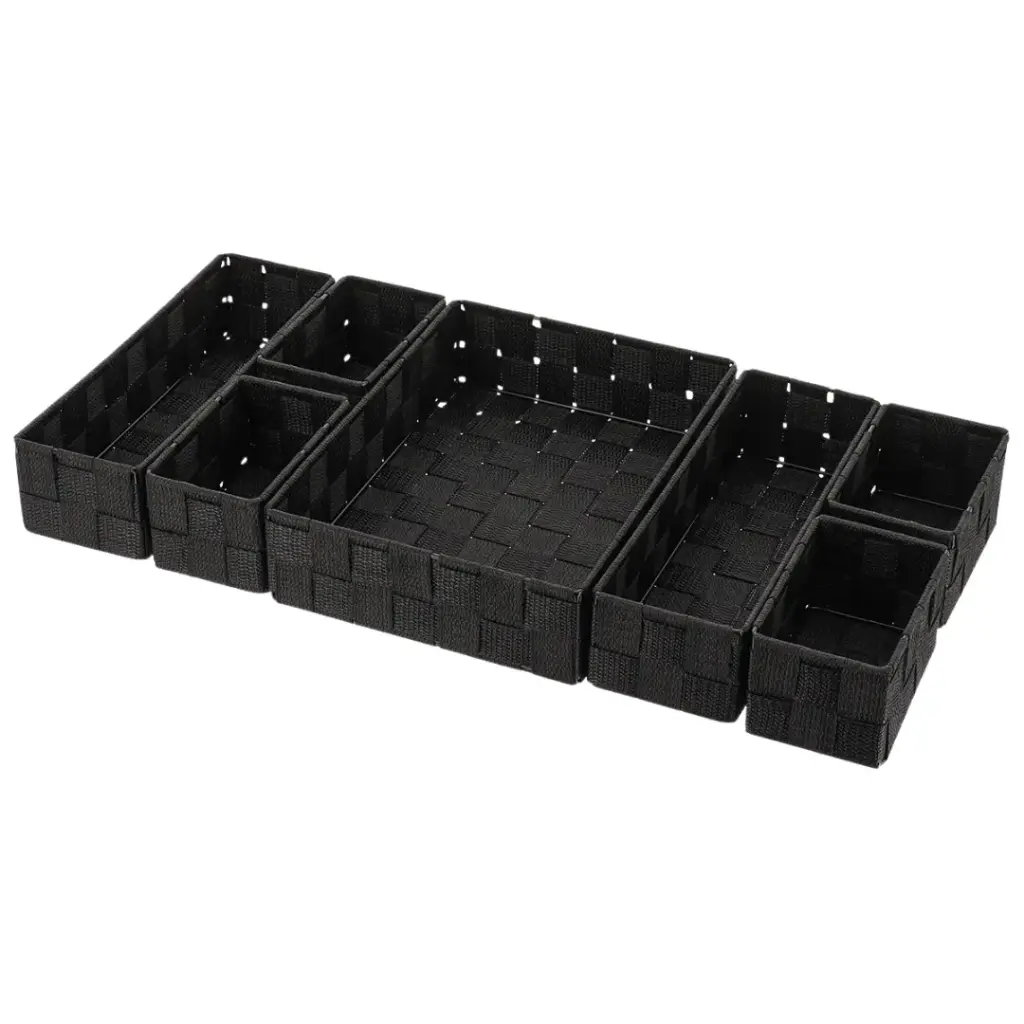 Braided Drawer Organizer Black 7pc