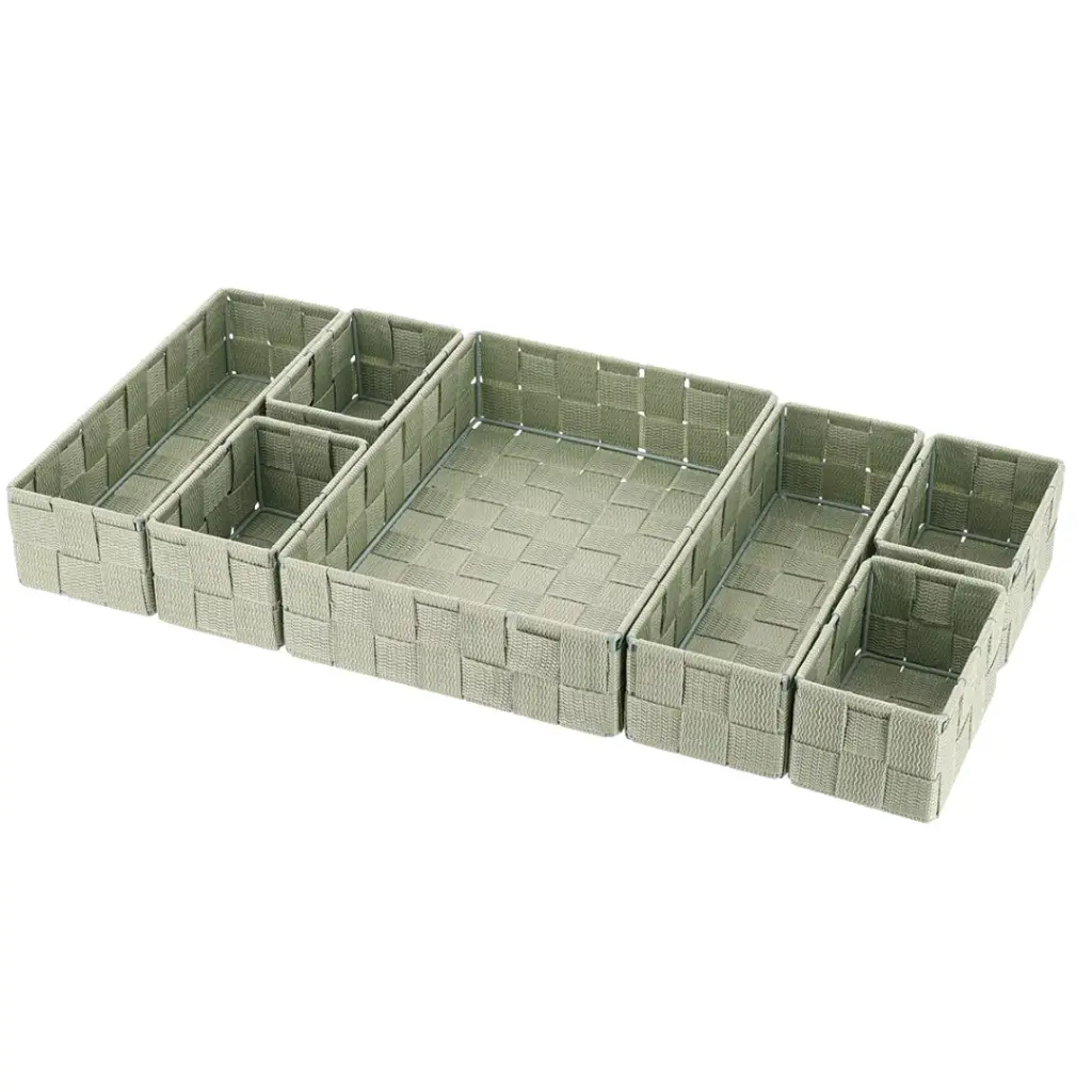 Braided Drawer Organizer Green 7pc
