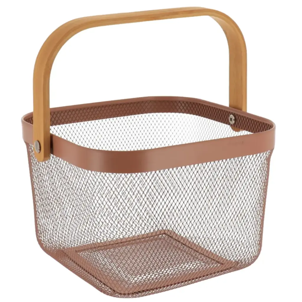 Metal Mesh Basket Caramel 10in