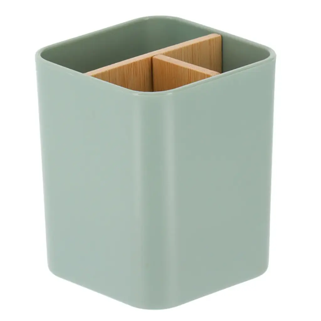 Plastic Bamboo 3 Compartment Organizer Green