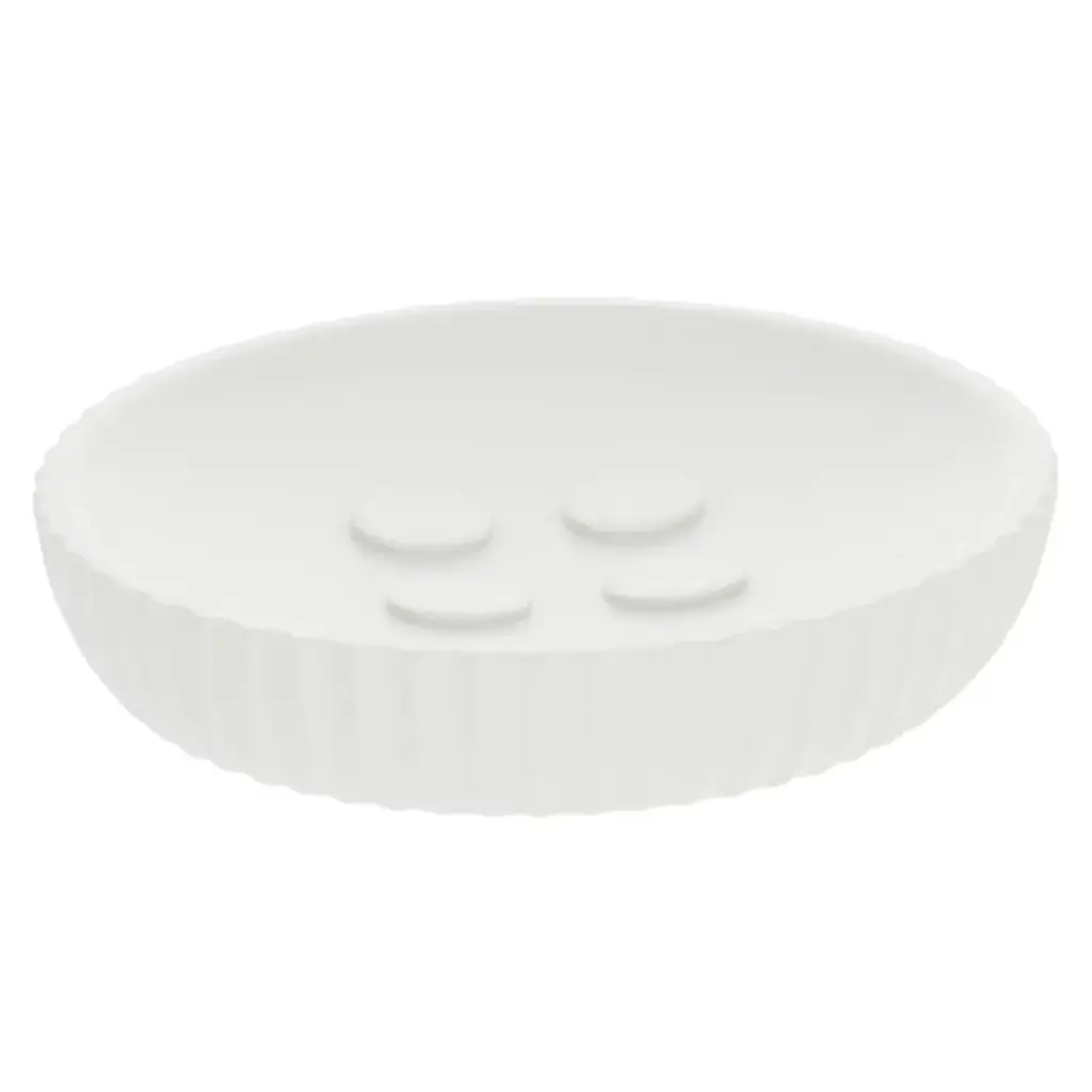 Stripes Resin Soap Dish White