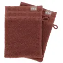 Waffle Border Wash Glove Set Terracotta