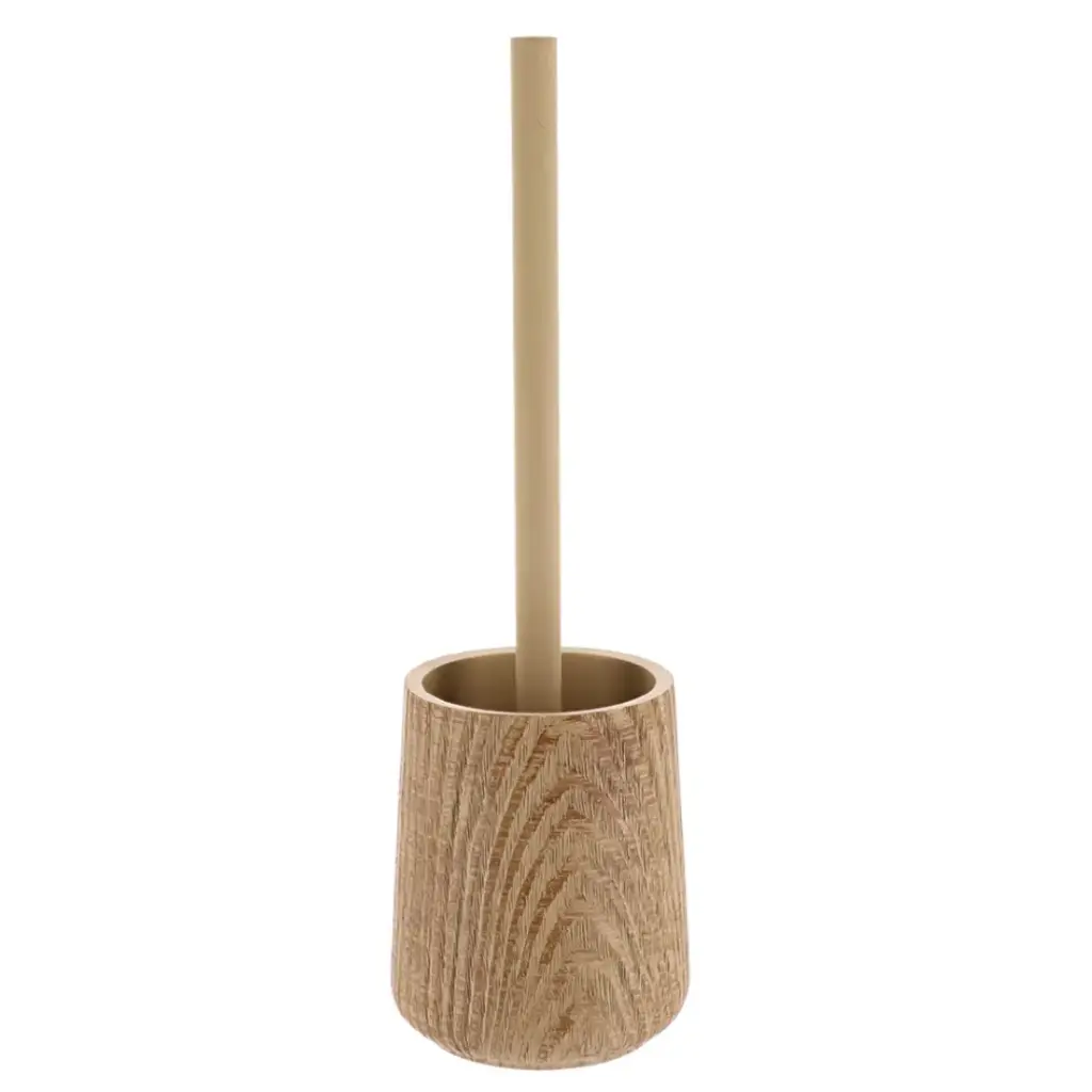 Wood Look Resin Toilet Brush Natural