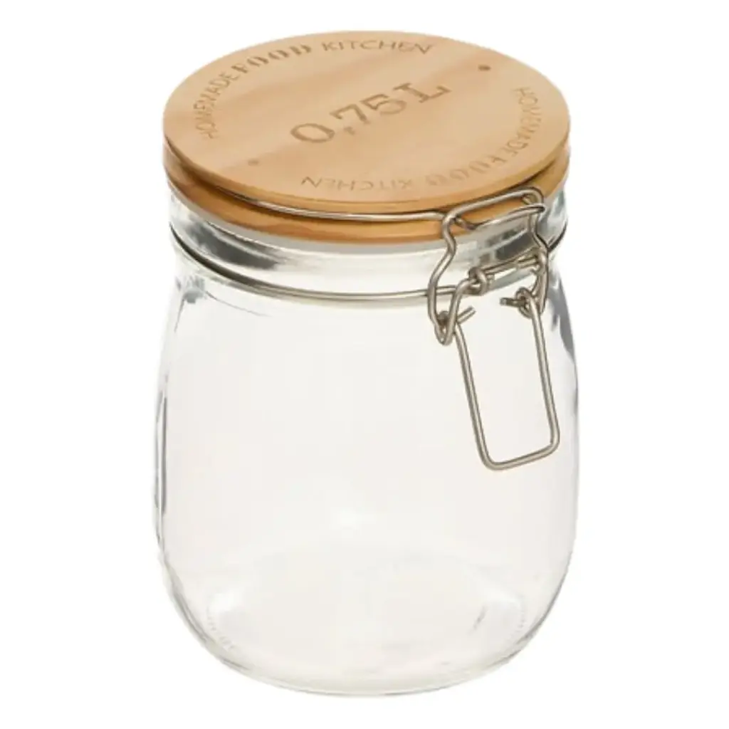 Glass Jar with Wooden Lid 0.75L