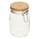 Glass Jar with Wooden Lid 1L