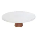 Marble Cake Stand White 10in