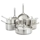 Greenpan Bobby Flay Chef Series Uncoated Stainless Steel Cookware Set 10pc