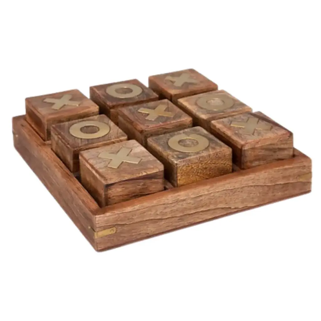 Oscar Mango Wood Tic Tac Toe