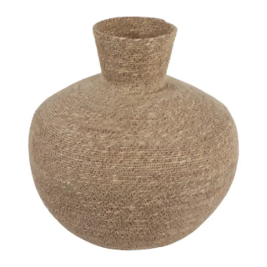 Woven Jute Vase Natural 14in