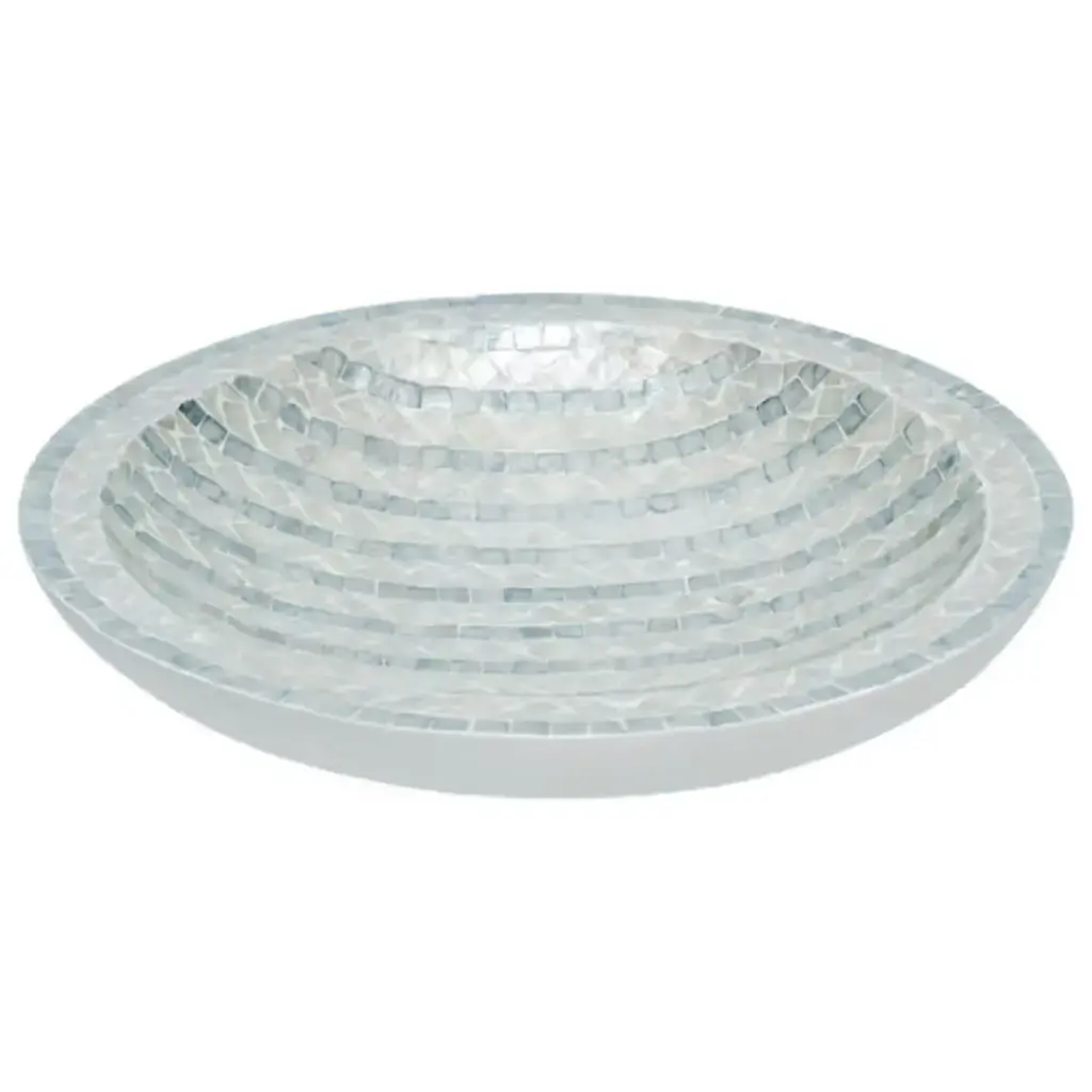 Capiz Bowl Blue 20in